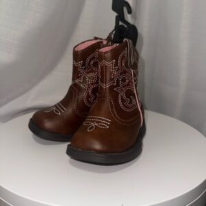 NWT-Wonder Nation Western Boots with Pink Accents-size 6-12 months (4)